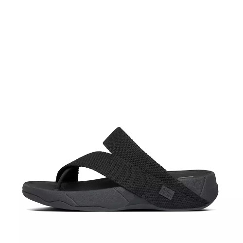 Fitflop SLING Weave Toe-Post Men's Sandals Black | ZA-C-7536