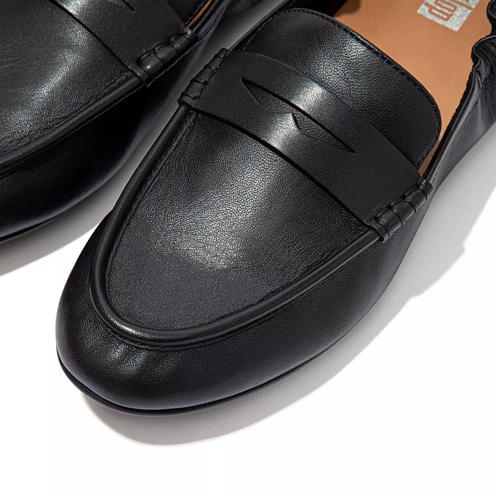 Fitflop ALLEGRO Leather Penny Women's Loafers Black | ZA-X-6958