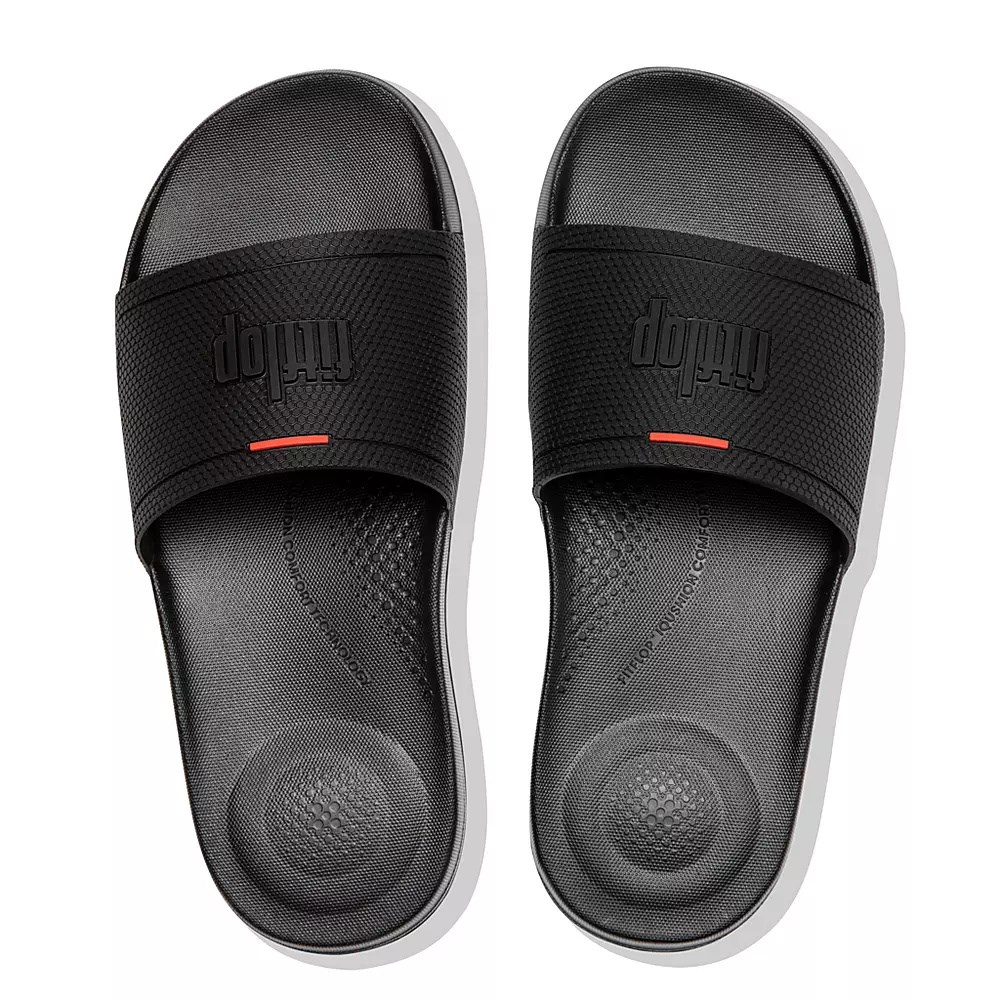 Fitflop IQUSHION Pool Women's Slides Black | ZA-A-7081