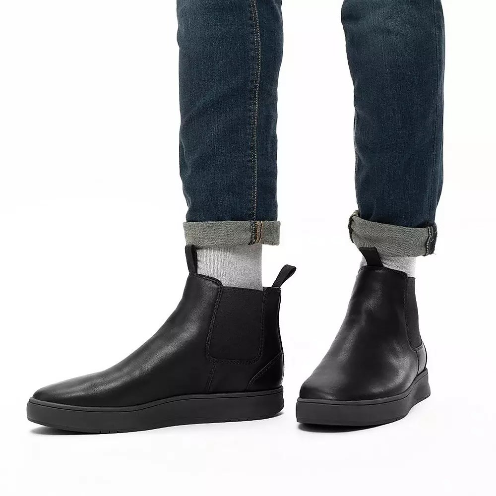 Fitflop MARGAN Waterproof Leather Men's Chelsea Boots Black | ZA-U-4206