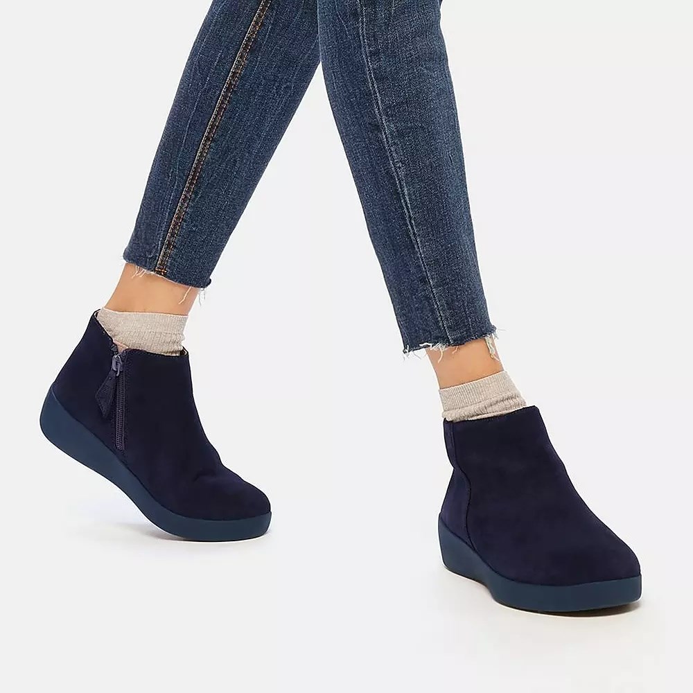 Fitflop SUMI Suede Women's Ankle Boots Dark Purple | ZA-D-1387